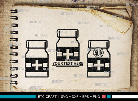 Medical Symbol Monogram, Medical Symbol Silhouette, Medical Symbol SVG, Stethoscope Svg, Nurse Hat Svg, Injection Svg, Medical Symbol Bundle, SB00150 SVG ETC Craft 