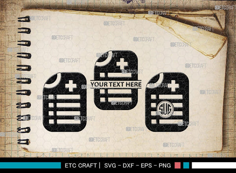 Medical Symbol Monogram, Medical Symbol Silhouette, Medical Symbol SVG, Stethoscope Svg, Nurse Hat Svg, Injection Svg, SB00151 SVG ETC Craft 