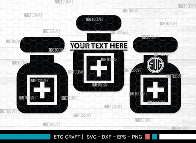 Medical Symbol Monogram, Medical Symbol Silhouette, Medical Symbol SVG, Stethoscope Svg, Nurse Hat Svg, Injection Svg, SB00151 SVG ETC Craft 