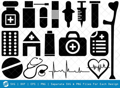 Medical Symbol SVG Cut Files | Hospital Symbol Silhouette SVG ETC Craft 