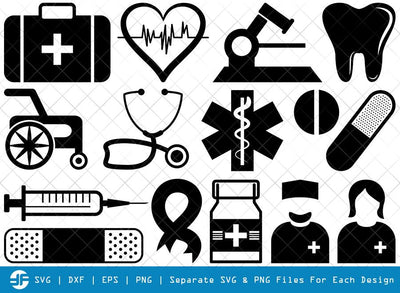 Medical Symbol SVG Cut Files | Hospital Symbol Silhouette SVG ETC Craft 