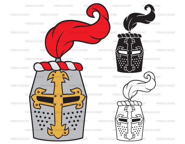 Medieval knight helmet SVG TribaliumArtSF 