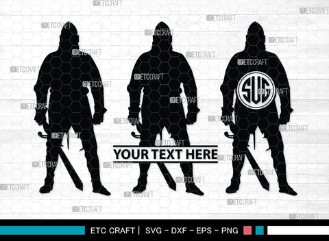 Medieval Knight Monogram, Medieval Knight Silhouette, Medieval Knight SVG, Medieval Svg, Knight Svg, SB00384 SVG ETC Craft 