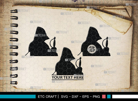 Medieval Knight Monogram, Medieval Knight Silhouette, Medieval Knight SVG, Medieval Svg, Knight Svg, SB00384 SVG ETC Craft 