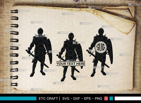 Medieval Knight Monogram, Medieval Knight Silhouette, Medieval Knight SVG, Medieval Svg, Knight Svg, SB00384 SVG ETC Craft 