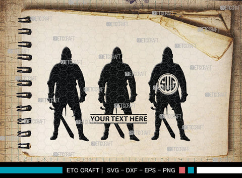 Medieval Knight Monogram, Medieval Knight Silhouette, Medieval Knight SVG, Medieval Svg, Knight Svg, SB00384 SVG ETC Craft 