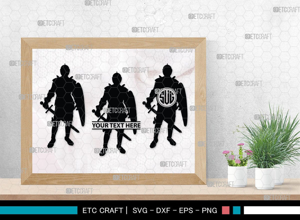 Medieval Knight Monogram, Medieval Knight Silhouette, Medieval Knight ...