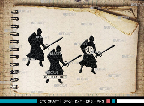 Medieval Knight Monogram, Medieval Knight Silhouette, Medieval Knight SVG, Medieval Svg, Knight Svg, SB00384 SVG ETC Craft 