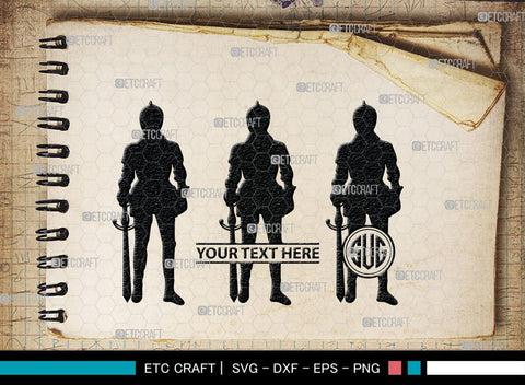 Medieval Knight Monogram, Medieval Knight Silhouette, Medieval Knight SVG, Medieval Svg, Knight Svg, SB00384 SVG ETC Craft 