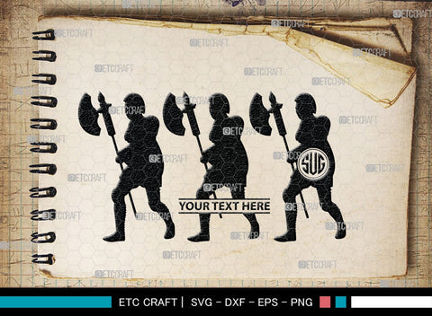 Medieval Knight Monogram, Medieval Knight Silhouette, Medieval Knight SVG, Medieval Svg, Knight Svg, SB00384 SVG ETC Craft 