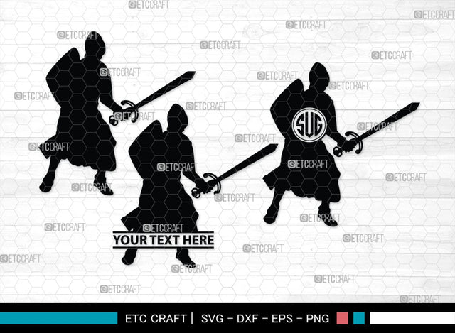 Medieval Knight Monogram, Medieval Knight Silhouette, Medieval Knight SVG, Medieval Svg, Knight Svg, SB00384 SVG ETC Craft 