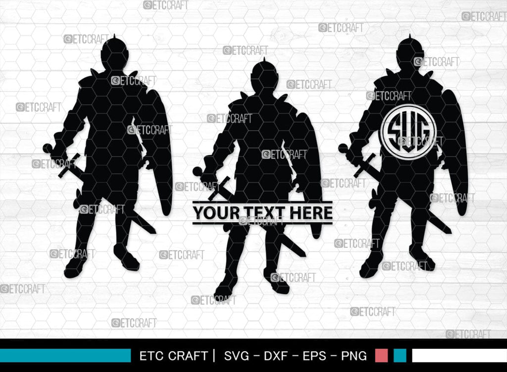 Medieval Knight Monogram, Medieval Knight Silhouette, Medieval Knight ...