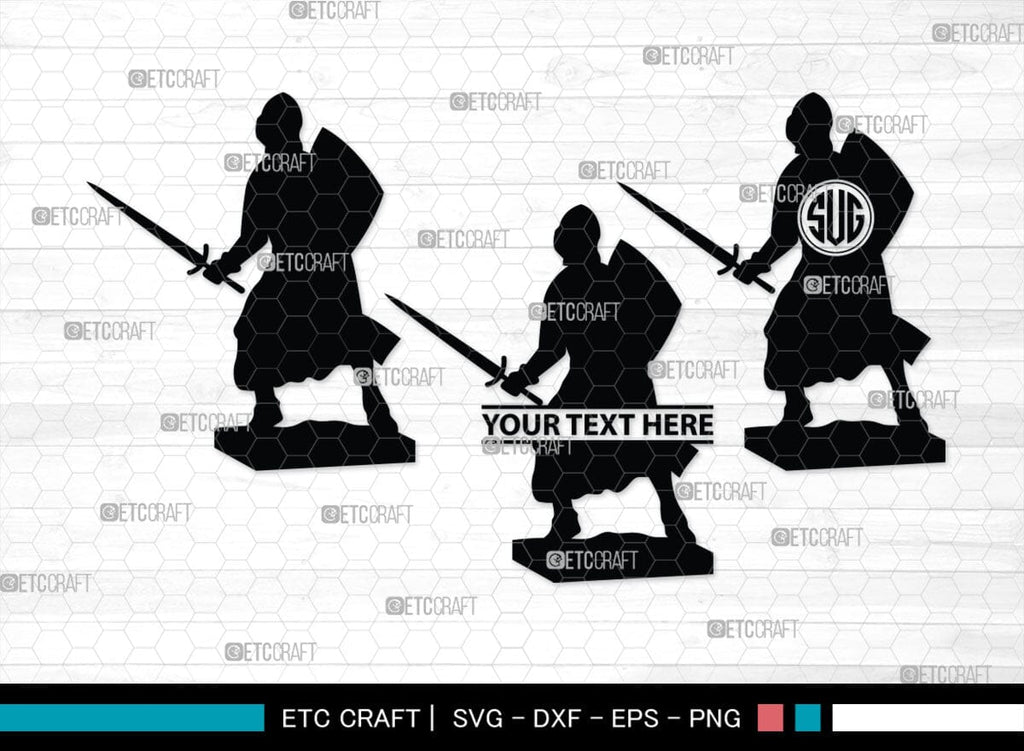 Medieval Knight Monogram, Medieval Knight Silhouette, Medieval Knight ...