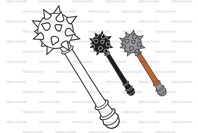 Medieval mace - ancient weapon SVG TribaliumArtSF 