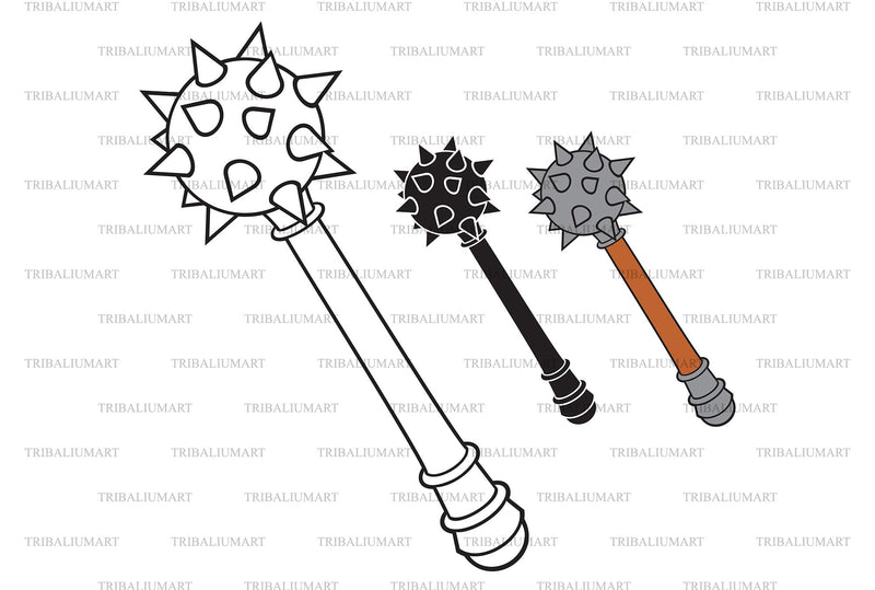 Medieval mace - ancient weapon SVG TribaliumArtSF 