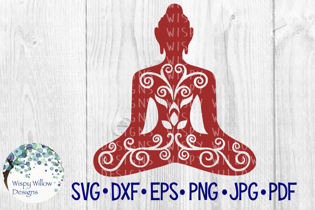 Meditating Buddha SVG Wispy Willow Designs 