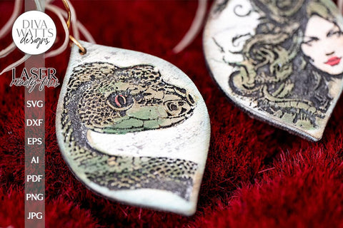 Medusa and Snake Earrings SVG Medusa Earrings Glowforge Earrings Medusa Halloween Earrings For Laser Snake Earrings For Laser Earrings SVG SVG Diva Watts Designs 