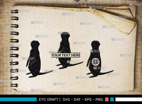 Meerkat Monogram, Meerkat Silhouette, Meerkat SVG, Surikats Svg, Animals Svg, Meerkats Family Svg, Safari Animals Svg, SB00293 SVG ETC Craft 