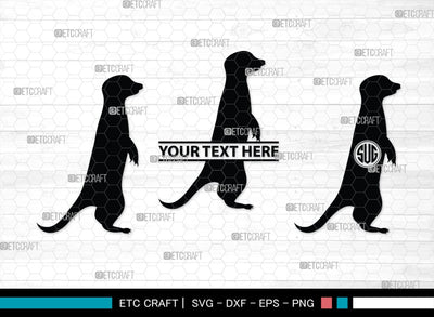 Meerkat Monogram, Meerkat Silhouette, Meerkat SVG, Surikats Svg, Animals Svg, Meerkats Family Svg, Safari Animals Svg, SB00293 SVG ETC Craft 