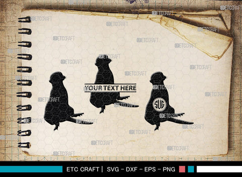 Meerkat Monogram, Meerkat Silhouette, Meerkat SVG, Surikats Svg, Animals Svg, Meerkats Family Svg, Safari Animals Svg, SB00293 SVG ETC Craft 