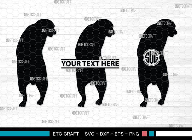 Meerkat Monogram, Meerkat Silhouette, Meerkat SVG, Surikats Svg, Animals Svg, Meerkats Family Svg, Safari Animals Svg, SB00293 SVG ETC Craft 