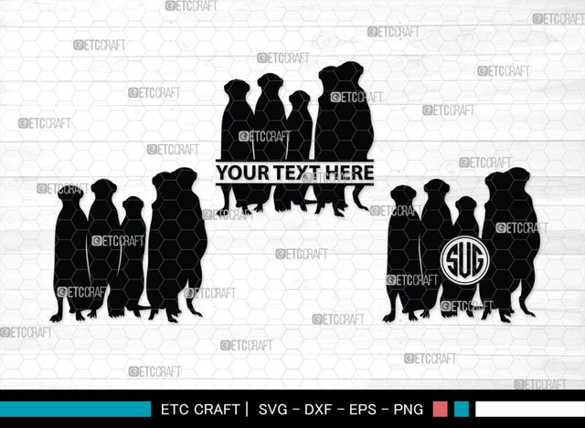 Meerkat Monogram, Meerkat Silhouette, Meerkat SVG, Surikats Svg, Animals Svg, Meerkats Family Svg, Safari Animals Svg, SB00293 SVG ETC Craft 