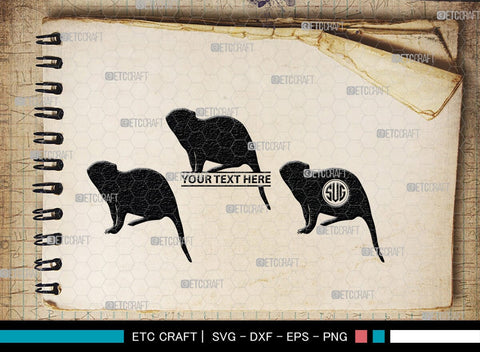 Meerkat Monogram, Meerkat Silhouette, Meerkat SVG, Surikats Svg, Animals Svg, Meerkats Family Svg, Safari Animals Svg, SB00293 SVG ETC Craft 