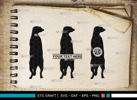 Meerkat Monogram, Meerkat Silhouette, Meerkat SVG, Surikats Svg, Animals Svg, Meerkats Family Svg, Safari Animals Svg, SB00293 SVG ETC Craft 
