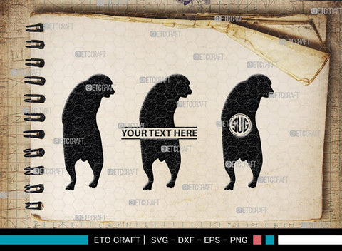 Meerkat Monogram, Meerkat Silhouette, Meerkat SVG, Surikats Svg, Animals Svg, Meerkats Family Svg, Safari Animals Svg, SB00293 SVG ETC Craft 