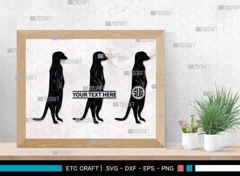 Meerkat Monogram, Meerkat Silhouette, Meerkat SVG, Surikats Svg, Animals Svg, Meerkats Family Svg, Safari Animals Svg, SB00293 SVG ETC Craft 