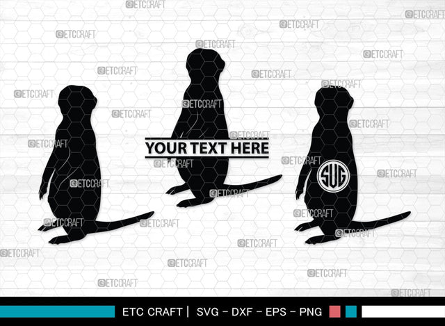 Meerkat Monogram, Meerkat Silhouette, Meerkat SVG, Surikats Svg, Animals Svg, Meerkats Family Svg, Safari Animals Svg, SB00293 SVG ETC Craft 