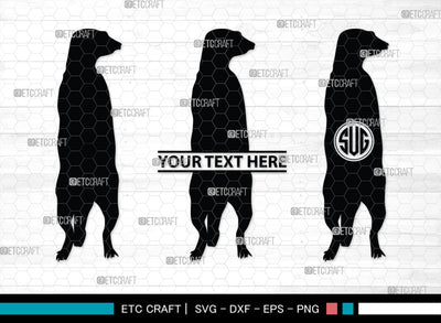 Meerkat Monogram, Meerkat Silhouette, Meerkat SVG, Surikats Svg, Animals Svg, Meerkats Family Svg, Safari Animals Svg, SB00293 SVG ETC Craft 