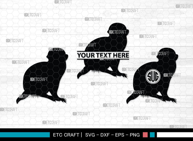 Meerkat Monogram, Meerkat Silhouette, Meerkat SVG, Surikats Svg, Animals Svg, Meerkats Family Svg, Safari Animals Svg, SB00293 SVG ETC Craft 