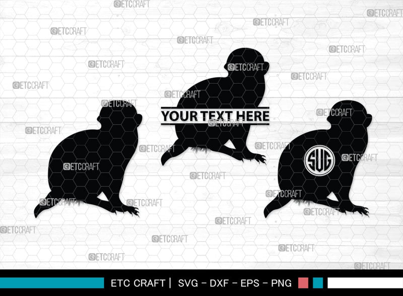 Meerkat Monogram, Meerkat Silhouette, Meerkat SVG, Surikats Svg, Animals Svg, Meerkats Family Svg, Safari Animals Svg, SB00293 SVG ETC Craft 