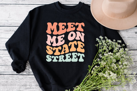 Meet Me On State Street svg, wavy style svg, EPS PNG Cricut Instant Download SVG Fauz 