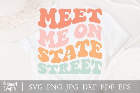 Meet Me On State Street svg, wavy style svg, EPS PNG Cricut Instant Download SVG Fauz 