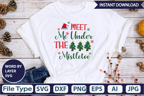 MEET ME UNDER THE MISTLETOE SVG Cut File SVG DesignPlante 503 