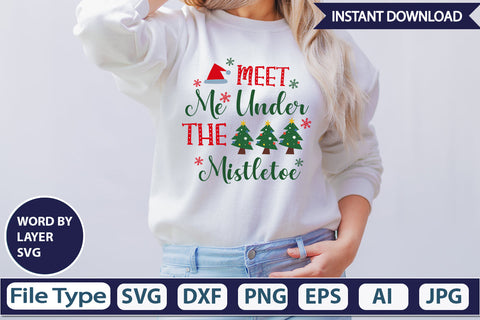 MEET ME UNDER THE MISTLETOE SVG Cut File SVG DesignPlante 503 
