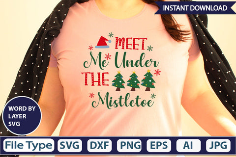 MEET ME UNDER THE MISTLETOE SVG Cut File SVG DesignPlante 503 