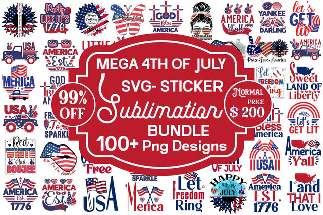 Mega 4th of July Bundle Mega Bundle SVGs,Quotes and Sayings,Food & Drink,On Sale, Print & Cut SVG DesignPlante 503 