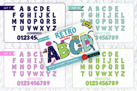MEGA BUNDLE - Entire Doodle Alphabet, Number PNG Sublimation SVG Regulrcrative 