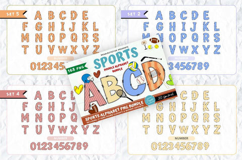 MEGA BUNDLE - Entire Doodle Alphabet, Number PNG Sublimation SVG Regulrcrative 