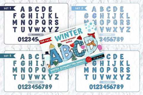 MEGA BUNDLE - Entire Doodle Alphabet, Number PNG Sublimation SVG Regulrcrative 