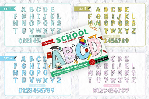 MEGA BUNDLE - Entire Doodle Alphabet, Number PNG Sublimation SVG Regulrcrative 