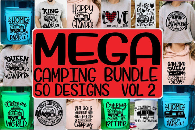 MEGA Camping Bundle VOL 2 -50 Designs - SVG PNG EPS DXF SVG On the Beach Boutique 