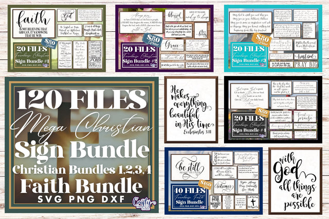 MEGA Christian Svg Bundle | Christian Sign| Farmhouse Svg SVG Crafty Mama Studios 
