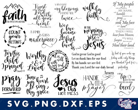 MEGA Christian Svg Bundle | Christian Sign| Farmhouse Svg SVG Crafty Mama Studios 