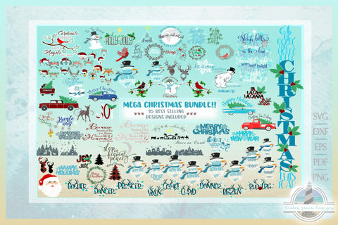 MEGA Christmas Bundle - 95 Holiday Designs SVG Bundle - Christmas SVG SVG Harbor Grace Designs 