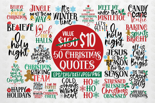 Mega Christmas Bundles - 50 SVG PNG EPS DXF JPG Design SVG CoralCutsSVG 