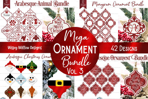 Mega Christmas Ornament SVG Bundle 3 SVG Wispy Willow Designs 